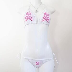Skull Crossbones Bikini Set Punk Princess Y2K Swimwear